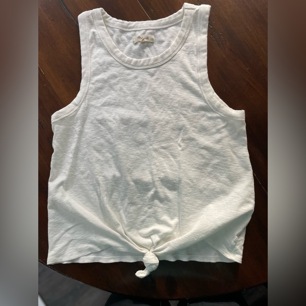 Madewell Audio Knot-Front womans Tank Top Off-white L